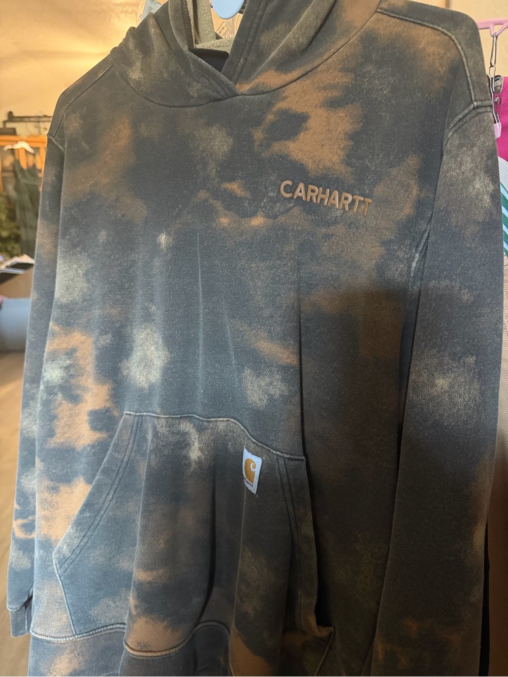 Carhartt Kids' Black & Brown Tie-Dye Hoodie